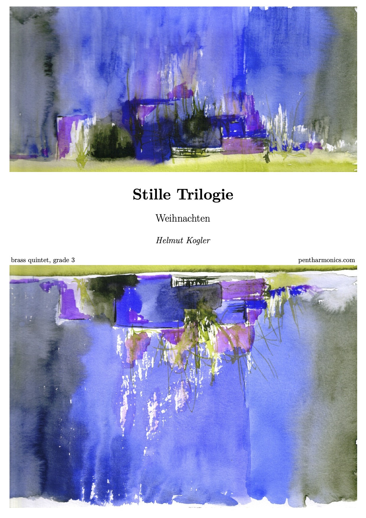 Cover of Silent Trilogy for brass quintet